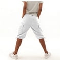 thumbnail image 5 of Vamuko Womens Cargo Shorts Drawstring Baggy Bermuda Shorts 2026 Summer Knee Length Casual Capris Plus Size Wide Leg Short with Pockets White L, 5 of 8