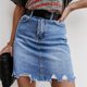 thumbnail image 4 of Gibobby faldas para mujer invierno falda Jean Mujeres Casual falda corta(Azul, L), 4 of 5