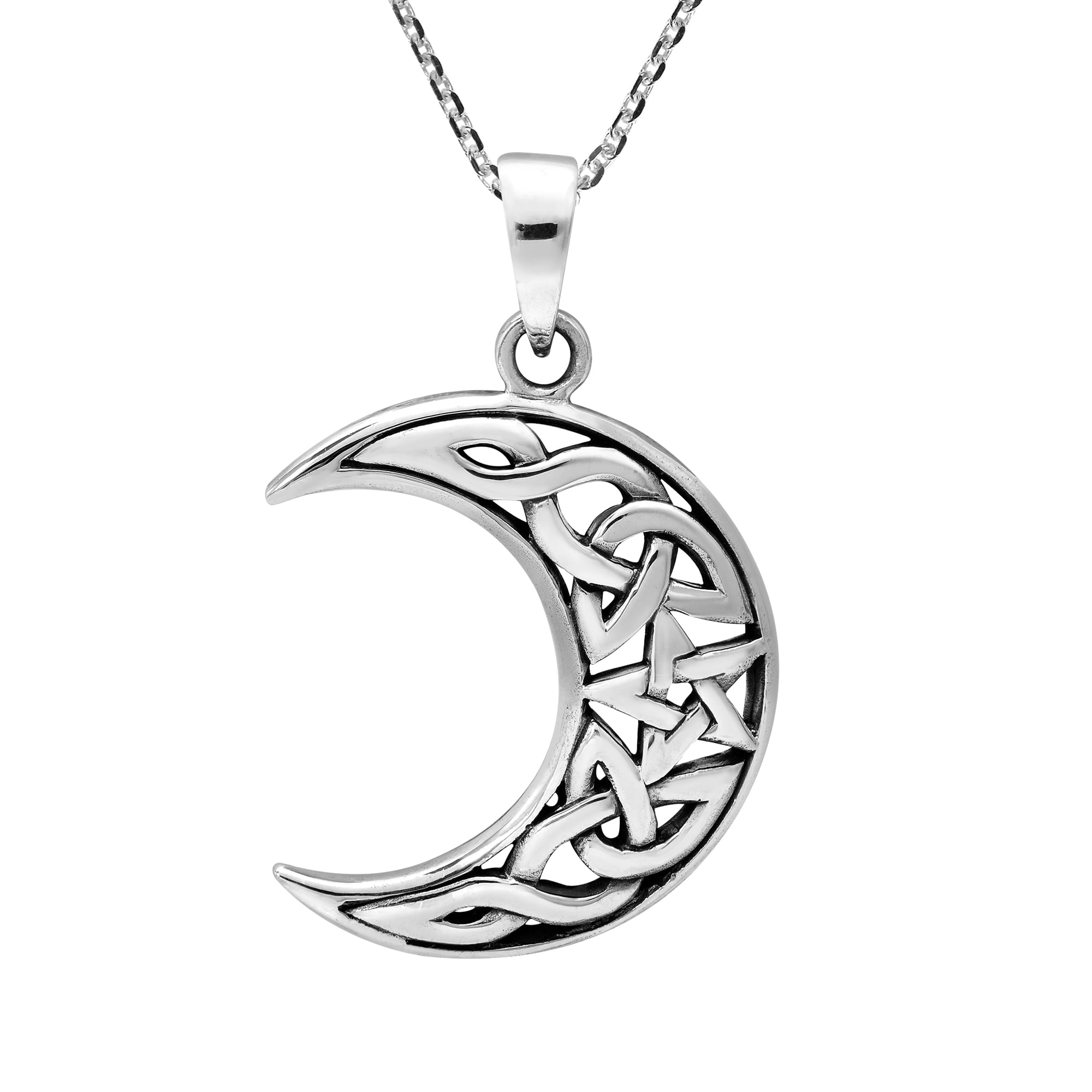 925 Sterling Silver Sparkling Crescent Moon With Crystals Pendant Charm