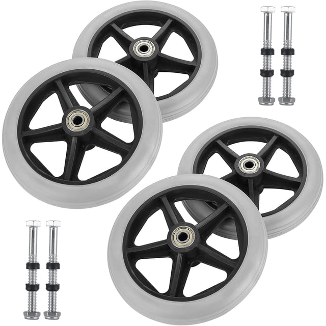 EcoNesxp Roues avant Solides de Fauteuil Roulant 6 Pouces 4 Pcs Roues de Remplacement pour Déambulateur Roues avant Solides de Fauteuil Roulant pour Fauteuils Roulants