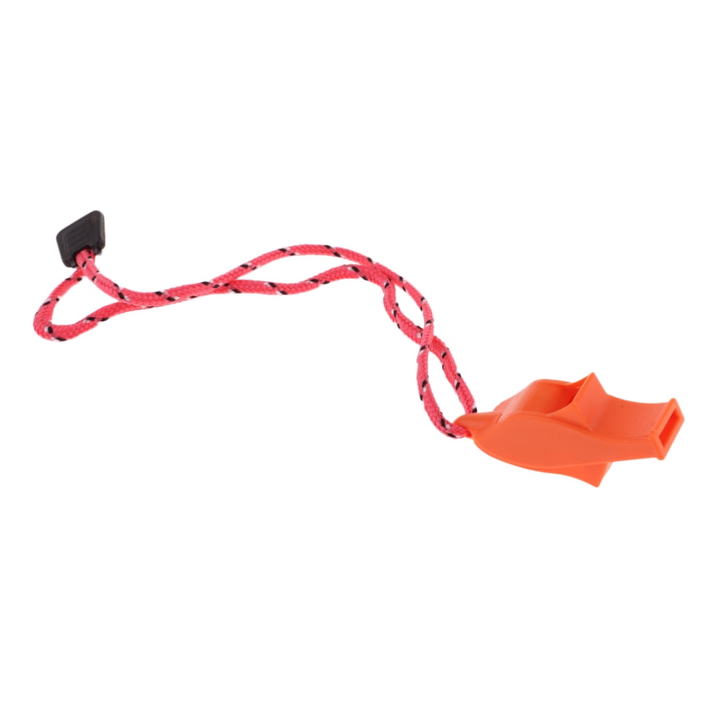 Vogue ORANGE SECURITY EMERGENCY WHISTLE WITH LANYARD CAMPING HIKING BOATING YL 