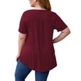 thumbnail image 3 of VERABENDI Women's Plus Size Tunic Tops Short Sleeve Casual Lace Pleated Shirts Summer Blouses,M-4XL, 3 of 4