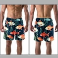 thumbnail image 3 of luoweisi Men's Beach Shorts Quick Dry Swim Trunks with Mesh Lining Fish L, 3 of 5