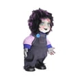 thumbnail image 2 of Muñeca fantasma de Halloween, muñeca aterradora de Halloween, movimiento aterrador, luz, decoración espeluznante, muñeca de casa embrujada, accesorios Chico morado, 2 of 10