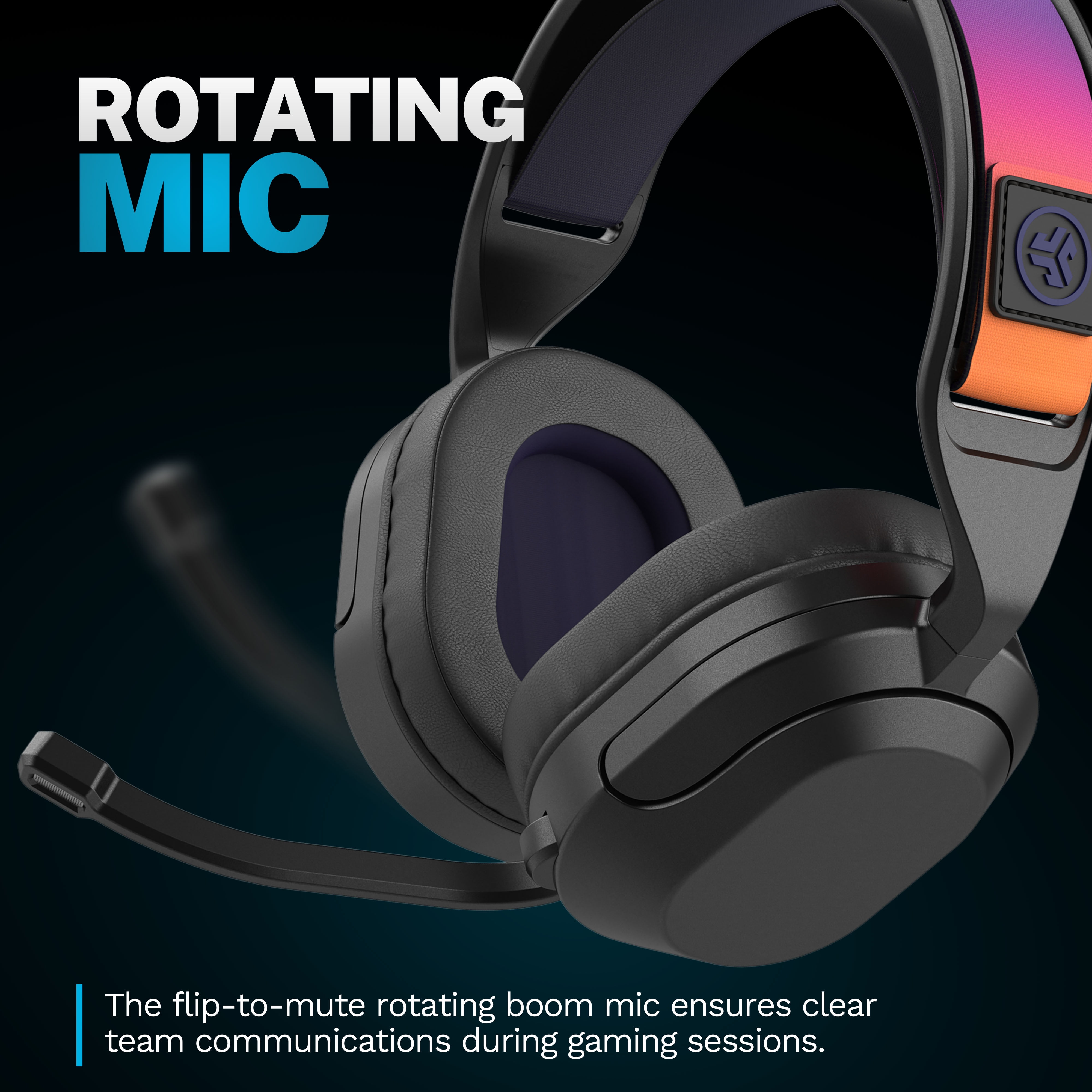JLab Nightfall Wireless Gaming Headset for PS5, PS4, PC, Nintendo Switch, Mobile, Bluetooth & USB-C, Black