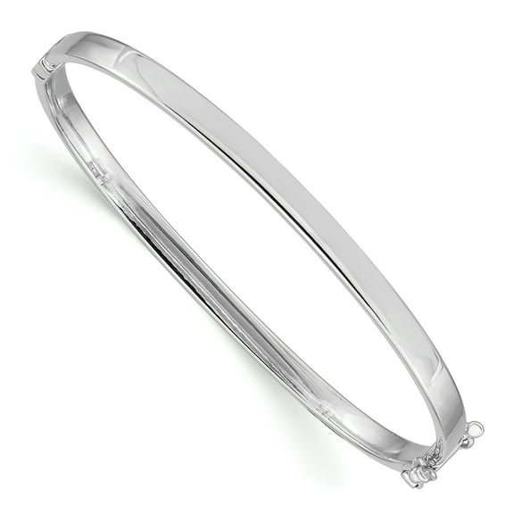 14K White Gold 4mm Hinged Bangle