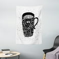 thumbnail image 1 of Saying Tapestry, Morning Starts with Coffee Fun Words Lettering in Coffee Mug Monochrome, Wall Hanging for Bedroom Living Room Dorm Decor, 40W X 60L Inches, Black and White, by Ambesonne, 1 of 2