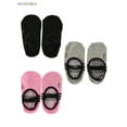 thumbnail image 3 of BadPiggies 3-Pack Non Slip Yoga Socks Slipper Womens Professional Rubber Dots Cycling Socks for Pilates Ballet Dance, 3 Color/Set, 3 of 6