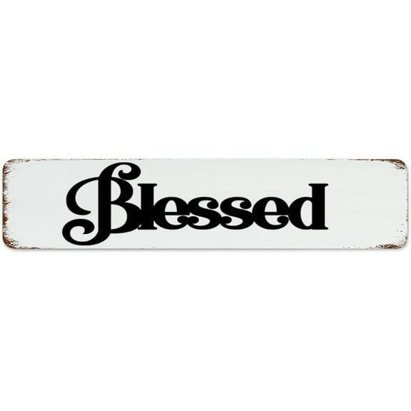 Blessed Farmhouse Metal Signs Outdoor Vintage Home Signs Home Decor Tin Signs for Entryway Shop Cabin 4"x16"