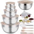 thumbnail image 1 of Juego de bowls para mezclar WEPSEN de 25 piezas de acero inoxidable, 7 qt a 1.5 qt, 1 of 8