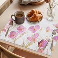 thumbnail image 3 of Placemat Set of 6 Watercolor Spring Flower Placemats for Dining Table Pink Floral Leaf Washable Table Mats for Kitchen and Party Decor Indoor & Outdoor Use, 3 of 8