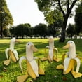thumbnail image 3 of Eummy 1/2 pcs Creative Art Banana Duck Statue Cute Decorative Figurine Sculpture Garden Yard Outdoor Ornament, 3 of 7