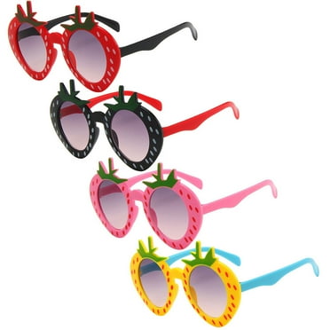 4 Pcs Sun Glasses Strawberries Funny Sunglasses for Kids Girls Sunglasses Kids Sunglasses Baby Child