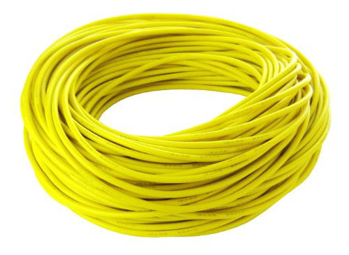Yellow 14 AWG Gauge Silicone Wire Spool Fine Strand Tinned Copper 25 ft 