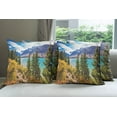 thumbnail image 6 of Ambesonne Landscape Throw Pillow Cover 4 Pack, Canadian Glacial Lake, 24", Aqua Mauve Green, 6 of 7