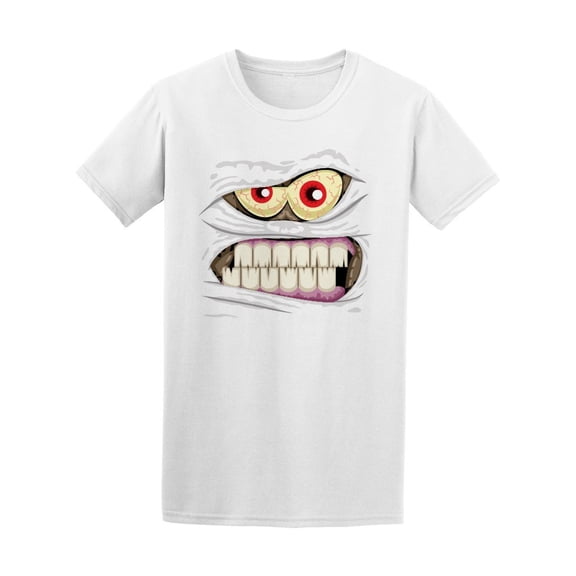 Cartoony Spooky Mummy Face Tee Men's -Image by Shutterstock