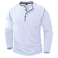thumbnail image 3 of KaLI_store Mens Golf Shirt Tee Shirts for Men Men's Loose Round Neck 3d Printing Long-sleeved Top White,XL, 3 of 4