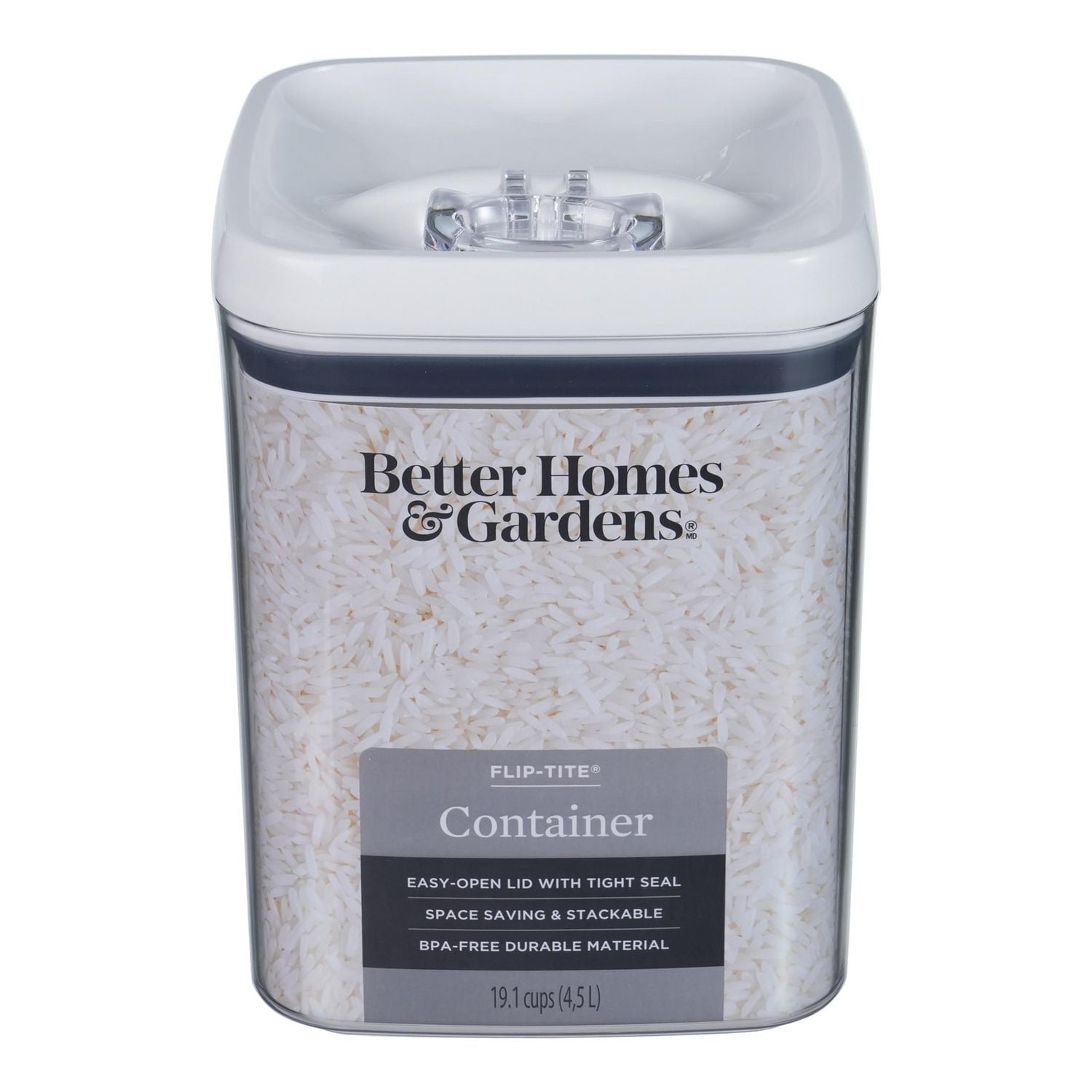 Better Homes & Gardens Flip-Tite® Storage Container, 19.1 Cups, Capacity: 4.5 L