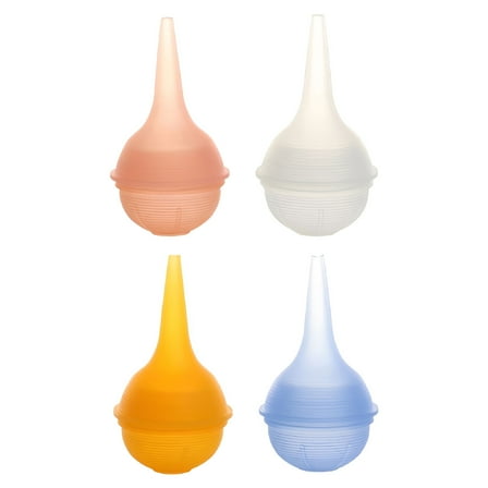 XIRQI 4Pcs Reusable Nasal Aspirator for Baby & Ear Bulb Syringe for Infant - Gentle Mucus Removal Suction to Clear Airway & Nasal | Baby Congestion Relief Nose Sucker For Baby