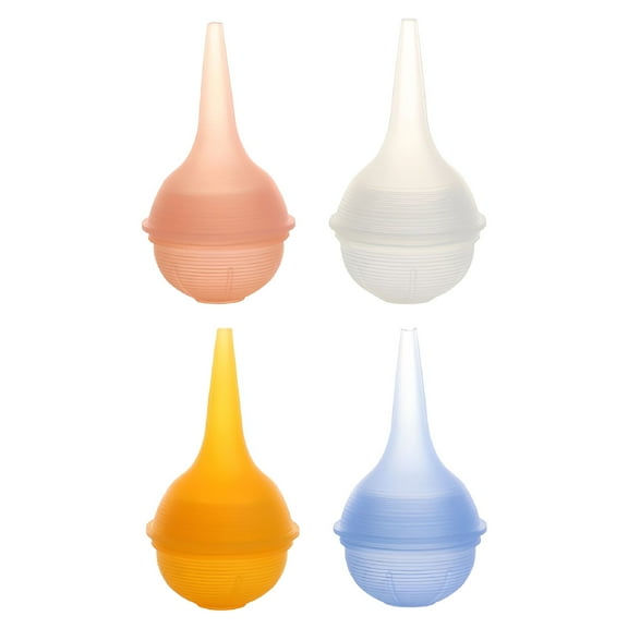 XIRQI 4Pcs Reusable Nasal Aspirator for Baby & Ear Bulb Syringe for Infant - Gentle Mucus Removal Suction to Clear Airway & Nasal | Baby Congestion Relief Nose Sucker For Baby