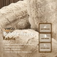 thumbnail image 4 of Ktaxon 68" Lounge Chair, Bubble Fleece Fabric Sofa Bed, Boneless Sleeper Chaise with Removable Backrest & Pillow-Top Armrests for Living Room Light Khaki, 4 of 10