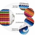 thumbnail image 3 of Mexican Style Bathroom Shower Curtains with 12 Hooks Polyester Waterproof Shower Curtain for Stalls and Bathtubs Colorful Mexico Stripes Red Blue Decorative Bathroom Privacy Curtain 36x78 Inches, 3 of 9