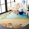thumbnail image 4 of SAFAVIEH Barbados Sea Shells Outdoor Area Rug, Gold/Blue, 5'3" x 5'3" Square, 4 of 6
