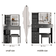 thumbnail image 2 of 29.2" Space-Saving Vanity Table with Adjustable LED Mirror & Stool - Touch-Control Tri-Color Lighting, Sliding Drawers, Compact Design for Small Bedrooms/Apartments, 2 of 9