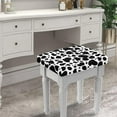 thumbnail image 2 of Xoenoiee Cow Print Stool Covers Rectangle, Washable Stretch Saddle Seat Covers, Dust Proof Vanity Stool Cover Bar Stools Protector with Elastic Band, 2 Pack, 2 of 6