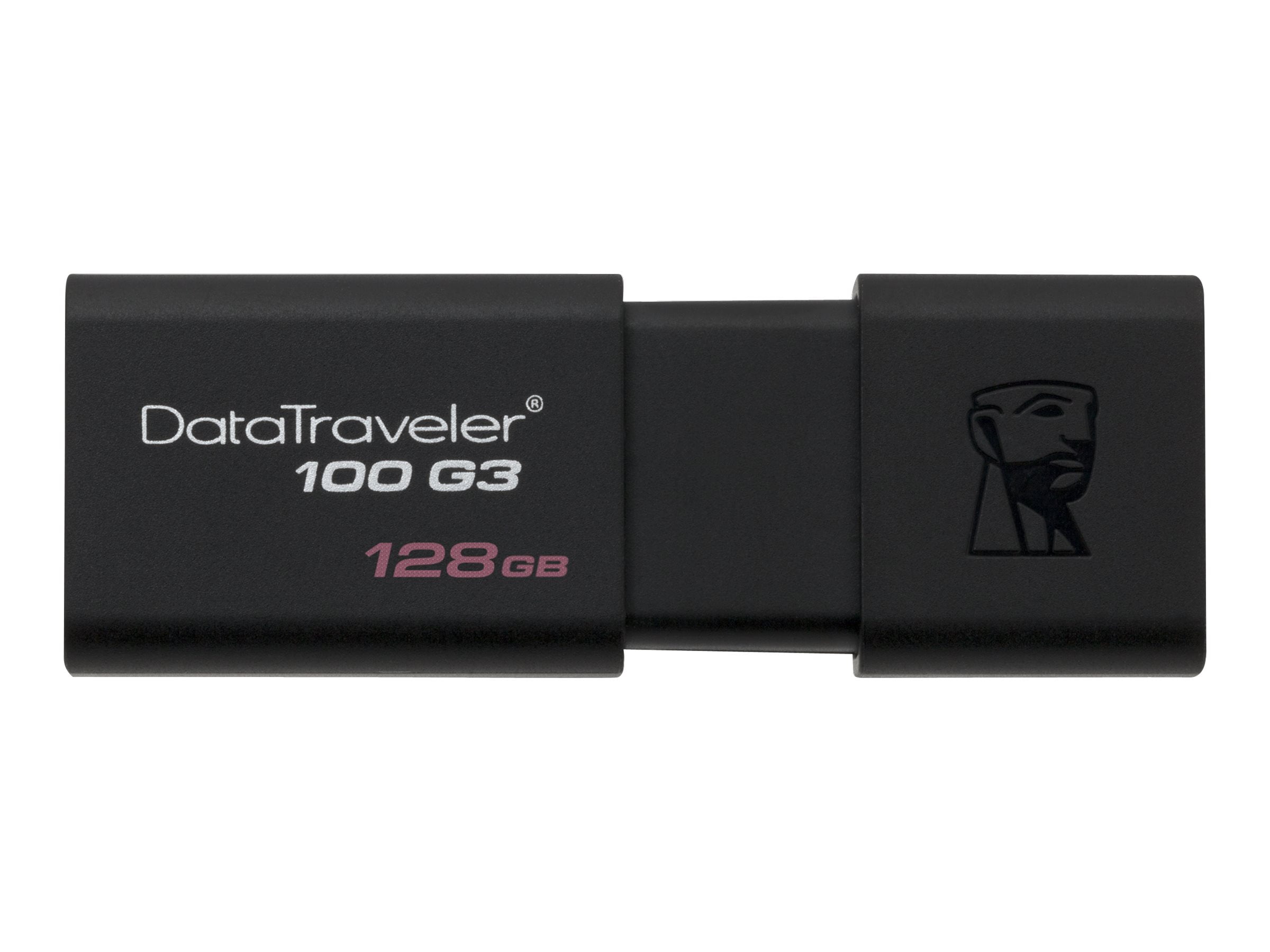 omvendt radar Udførelse Kingston DataTraveler 100 G3 - USB flash drive - 128 GB - USB 3.0 - black -  Walmart.com