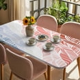 thumbnail image 3 of Ombre Orange Blue Table Cloths for 4 Foot Rectangle Tables, Summer Coastal Ocean Sea Beach Wave Patio Waterproof Elastic Fitted Tablecloths, Washable Rectangular Table Cover for Camping, 3 of 8