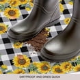 thumbnail image 3 of Yellow Sunflower Doormat Outdoor Entrance 24"x36", Summer Bee Floral Black White Plaid Absorb Moisture Dirt Door Mats, Non-Slip Rubber Backing Floor Mats Indoor, Low-Profile Front Door Rugs, 3 of 9