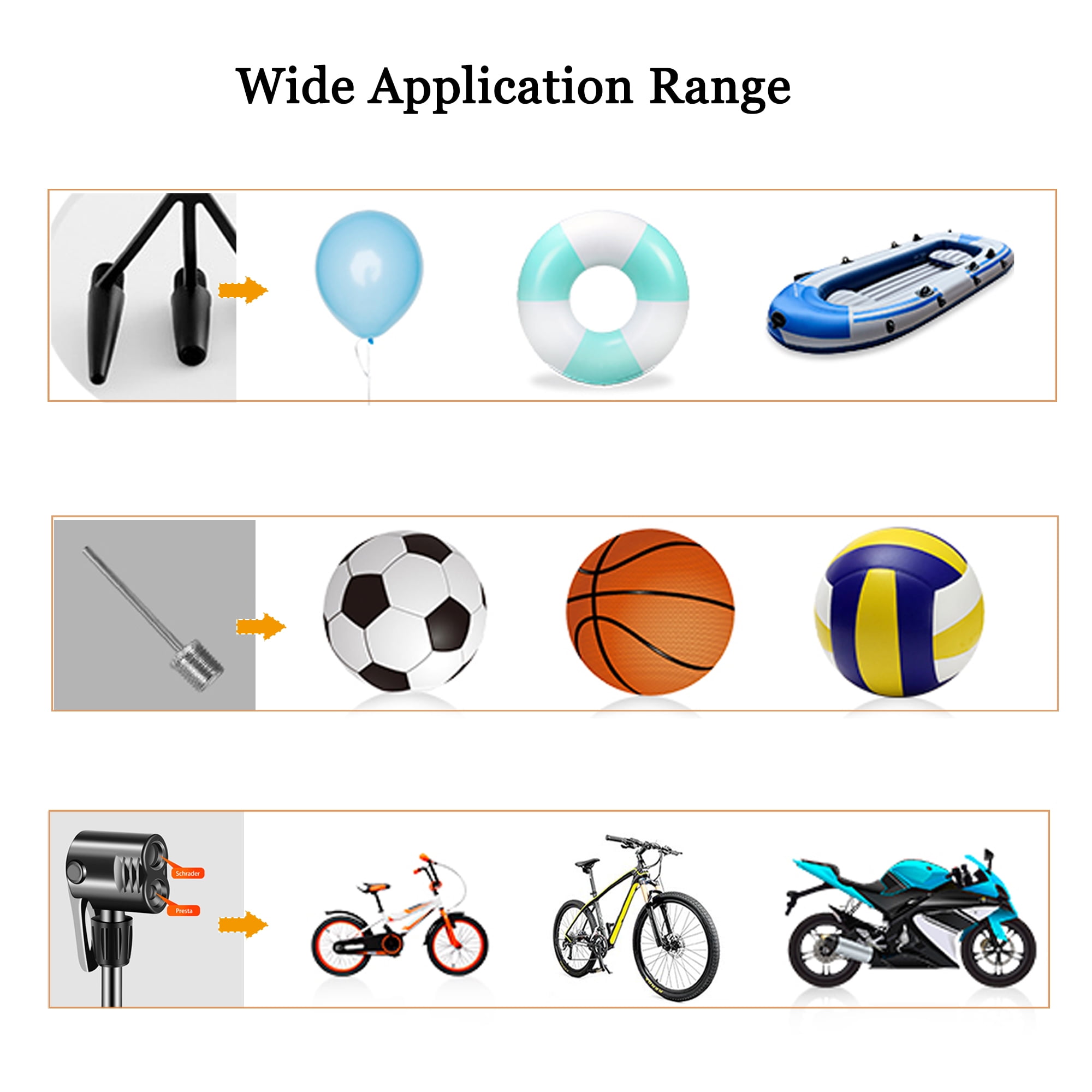 Schanno Bike Pump, Air Pump with 160 PSI High Pressure Gauge Bicycle Floor Pump with Schrader and Presta Valve for Bike Tires, Balls, Balloons