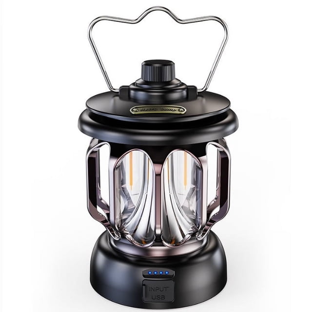 Luces LED retro para acampar al aire libre, luces portátiles para carpas, luces portátiles para acampar recargables por USB
