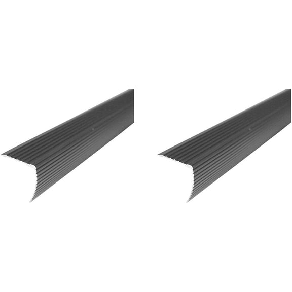 M-D Building Products 43310 M-D Fluted Stair Edging Transition Strip, 36 in L, Aluminum, Prefinished, Satin Nickel, quot 1"x1" Pack of 2