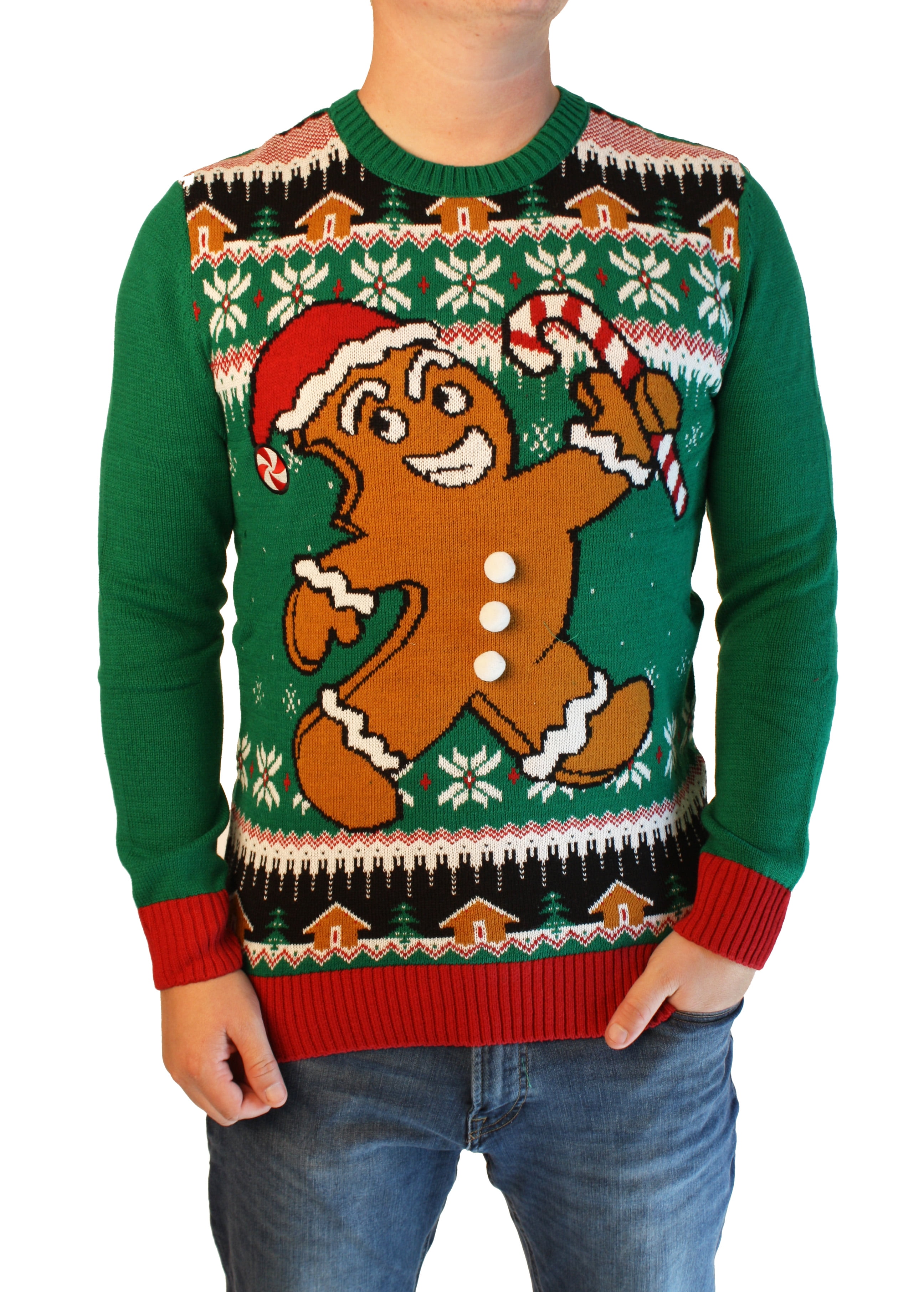 Ugly Christmas Sweater Ugly Christmas Sweater Mens Ginger Bread With