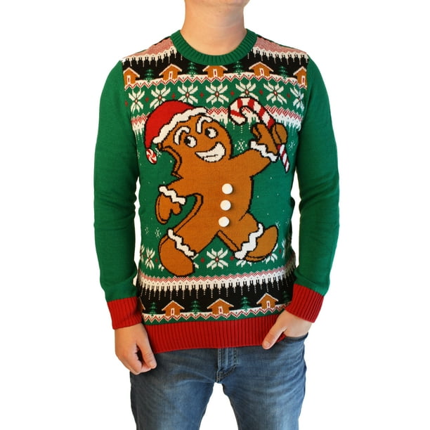 Ugly Christmas Sweater - Ugly Christmas Sweater Men's Ginger Bread With ...
