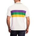 thumbnail image 4 of Mens Golf Shirts Striped Carnival Polo Shirt Short Sleeve Button Down Parade Party Top, 4 of 5