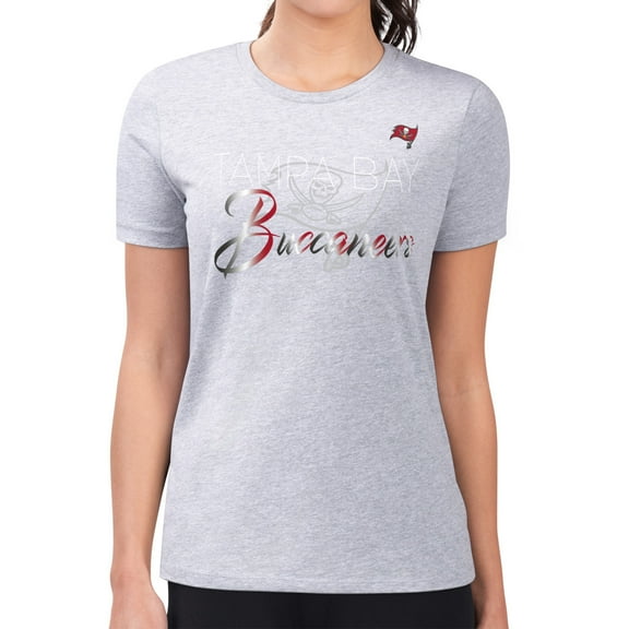 Women's G-III 4Her by Carl Banks  Gray Tampa Bay Buccaneers Super-Slim Fit Lightweight Shadow Logo T-Shirt