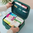 thumbnail image 3 of Zippered First Aid Bag Medication Organizer Emergency Empty Pouch Carrier with Oxford Cloth Travel Medicine Pill Case with Handle Medical Embroidered Bags锛圖oes not contain medical supplies锛?ACTIVE, 3 of 9