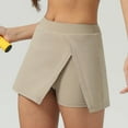 thumbnail image 5 of Ediodpoh Tennis Skirts for Women Summer Tennis Short Skirt Ice Feel Movement Slit Skirt Pants for Running Fitness Sports Skirts for Women Khaki M, 5 of 9