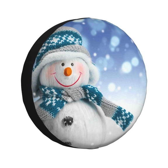 Rateoe Christmas Snowman In The Snow Pattern Tire Cover Wheel Protectors Weatherproof Wheel Covers Universal Fit for Trailer Rv SUV Truck Camper Travel Trailers Accessories-14 inch