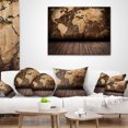 thumbnail image 4 of Designart Vintage Map with Wooden Floor - Contemporary Throw Pillow - 16x16, 4 of 5