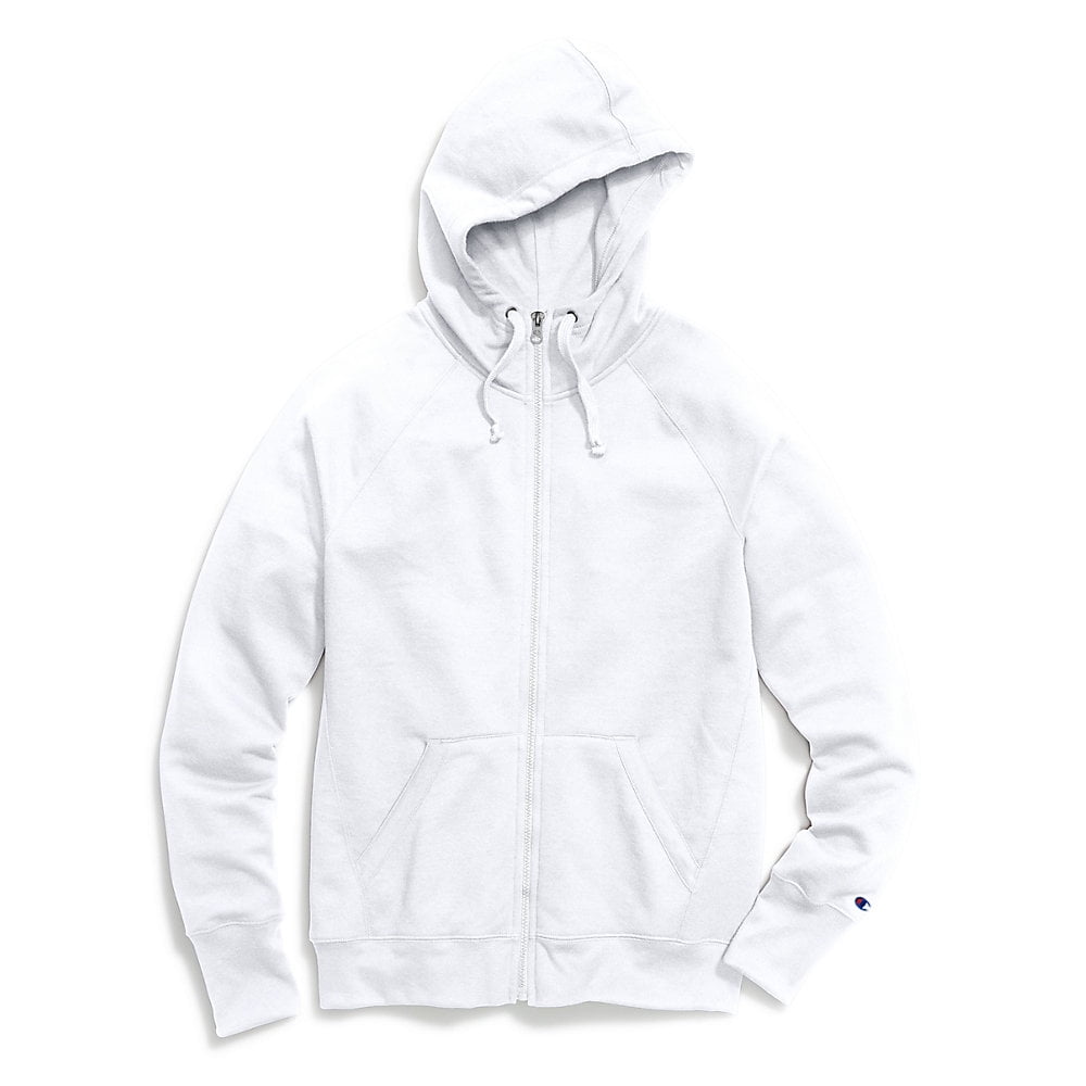 champion zip up hoodie white