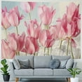 thumbnail image 4 of JEUXUS Home Decor Pink Flower Watercolor Plant Tulip Flowers Tapestry Painting, 4 of 6