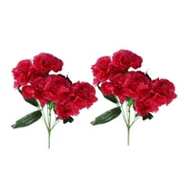 Artificial Flowers - Household Imitation - 10 Head Artificial Silk Fowers Carnation Bunch Wedding Home Outdoor Size 38Cm Avilable in 7 Colours (2Pc)