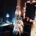 thumbnail image 3 of Decoración de atrapasueños con cadena de luces LED cálidas para colgar, luz blanca cálida cálida, Blanco / Rosa, 3 of 5