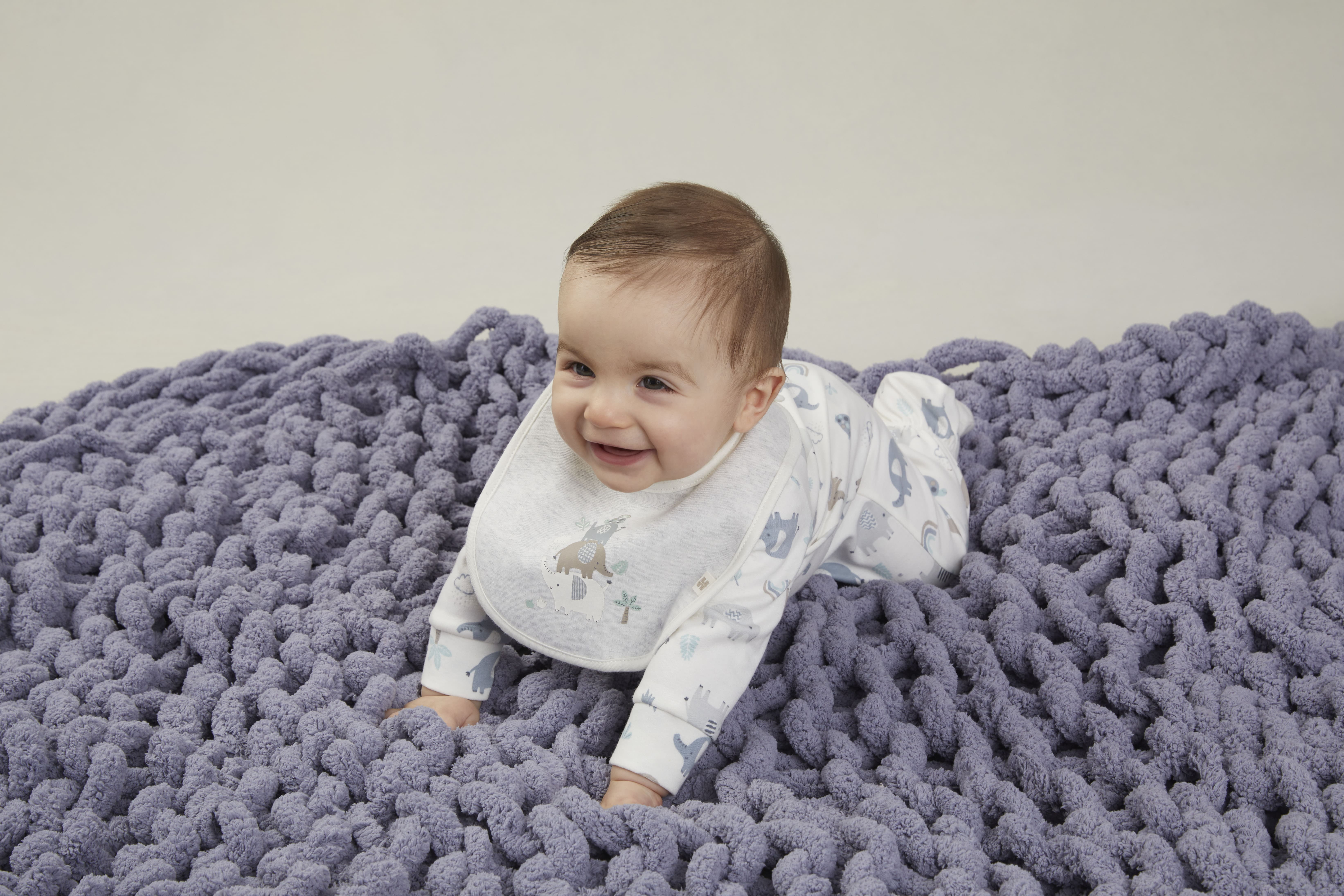Huggies Baby Boy Alex The Elephant Printed Organic Cotton Sleep and Play, Sizes NB-9M