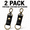Black, variant on 2 Pack Leather Keychains, Vintage Leather Key Ring with Metal Clip, Belt Loop Key Holder for Car Keys, House Keys and Everyday Carry