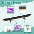 thumbnail image 4 of 31'' Complete Skateboard 7 Layer Canadian Maple Double Kick Deck Skateboards Purple butterfly Skate Board for Beginner Adult Gifts, 4 of 5